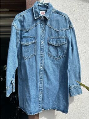 Levi's Blue Denim Western Shirt Jacket
